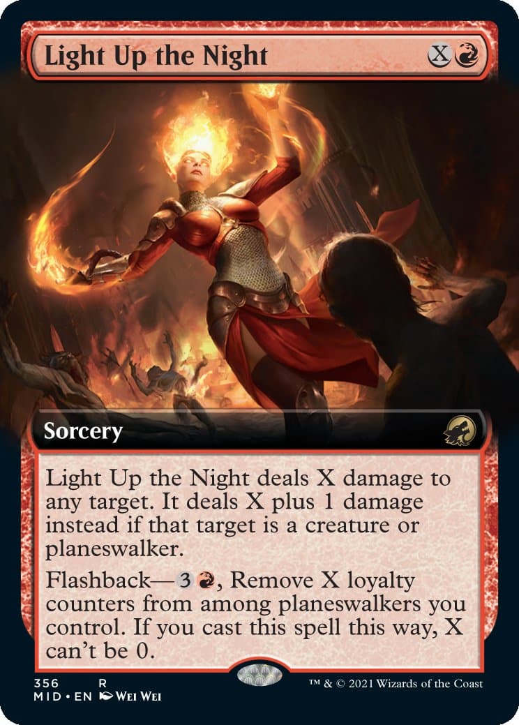 Light Up the Night MTG Innistrad Midngit Hunt Extended Art