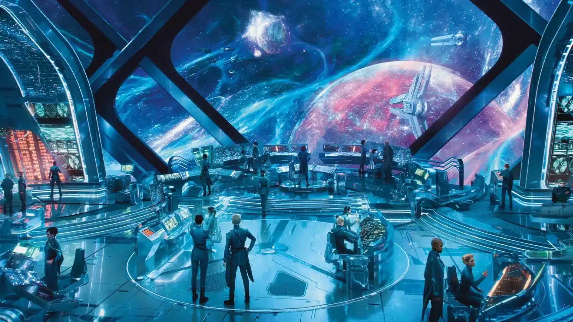 Command Bridge | Edge of Eternities | Art by Constantin Marin