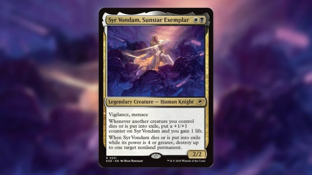 Syr Vondam Sunstar Exemplar
