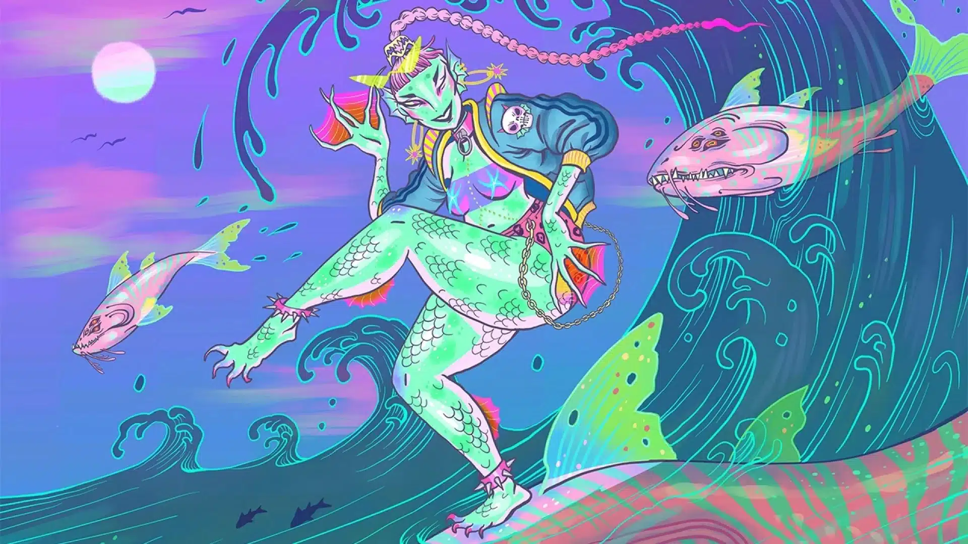 Master of Waves | Secret Lair | Art by Lauren YS