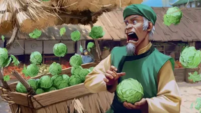 Unlucky Cabbage Merchant | Promo Cards | Art by Thomas Chamberlain-Keen