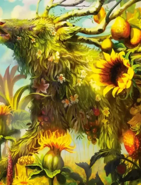 Beza, the Bounding Spring | Bloomburrow | Art by Martin Wittfooth