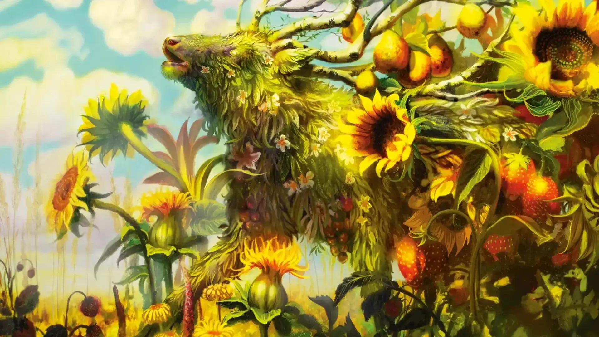 Beza, the Bounding Spring | Bloomburrow | Art by Martin Wittfooth