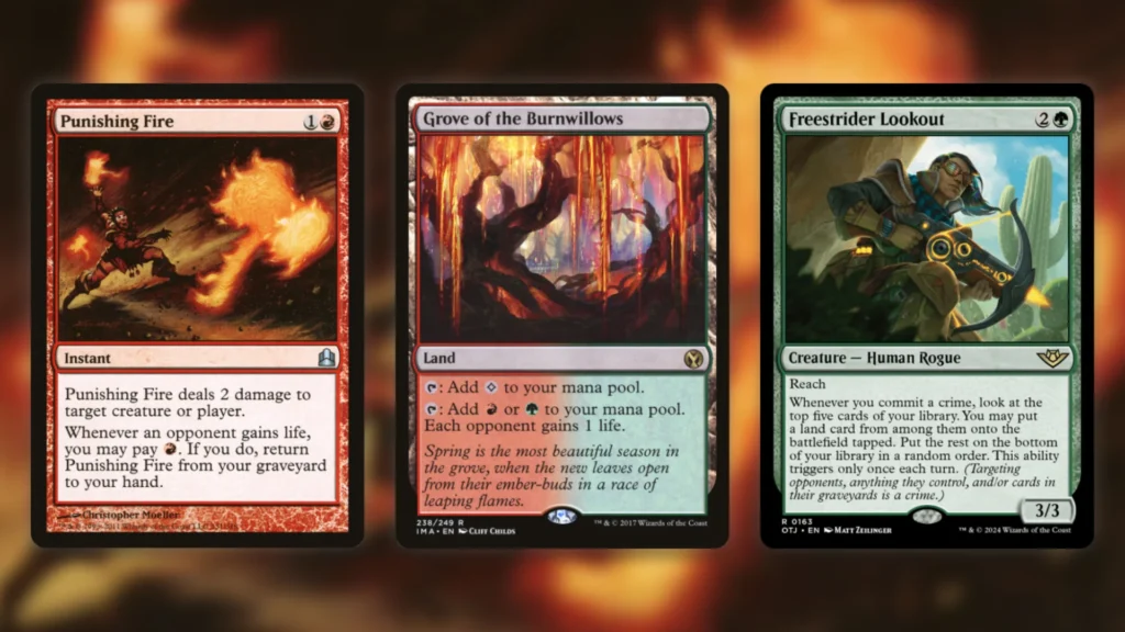 Gruul Lands MTG Legacy Punishing Fire Combo