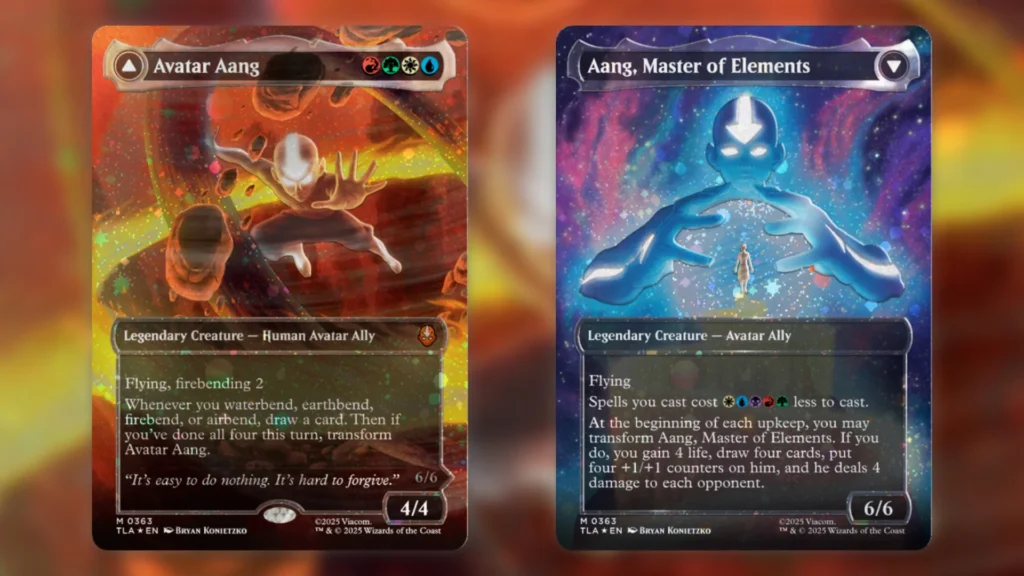 Raised Foil Avatar Aang Master of Elements