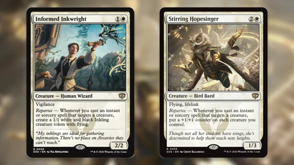 Final Secrets of Strixhaven Spoilers Informed Inkwright & Stirring Hopesinger