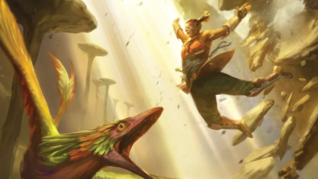 Acrobatic Leap | The Lost Caverns of Ixalan | Art by Fesbra