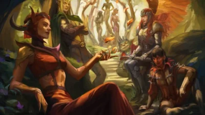 MTG Asssemble the Players | Murders at Karlov Manor | Art by Evyn Fong