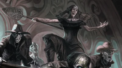 MTG Lively Dirge | Outlaws of Thunder Junction | Art by Warren Mahy